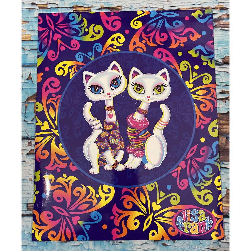 LISA FRANK PORTFOLIO FOLDER KITTY CATS "ROXI AND‎ ROLLIE" Y2K 2001 VINTAGE